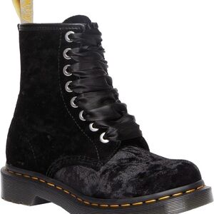 NWOT Dr. Martens 1460 Crushed Black Velvet Lace Up Boots